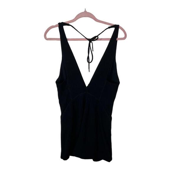 Free People Troublemaker Plunge Neck Romper Black Size 4 NWOT Boho Night Out - Picture 3 of 8